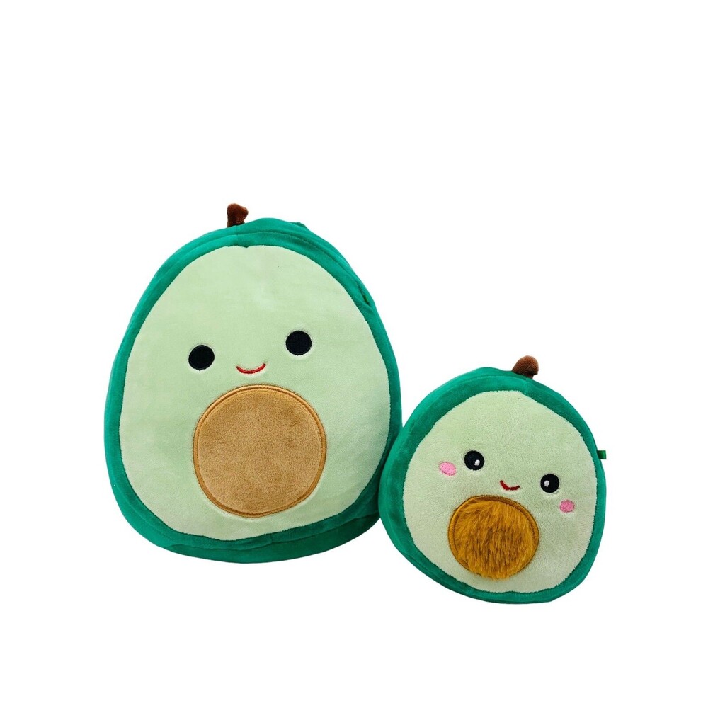 Pair Squishmallows 8" & 5" Austin The Avocado Plush Green Soft Stuffed Toys RARE